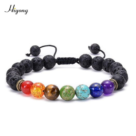 7 CHAKRA LAVA STEIN DIFFUSER ARMBAND
