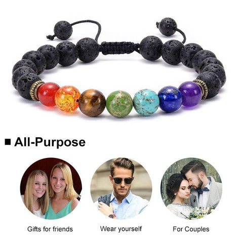 7 CHAKRA LAVA STEIN DIFFUSER ARMBAND