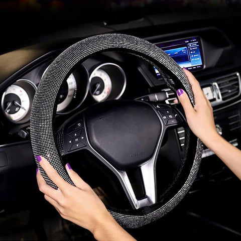 Crystal PU Leder Auto Lenkrad Abdeckung