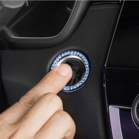 Kristall Ring Auto Zündung Knopf Dekoration