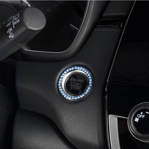 Kristall Ring Auto Zündung Knopf Dekoration