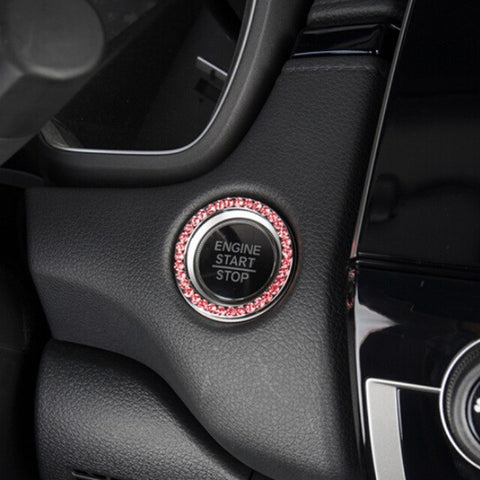 Kristall Ring Auto Zündung Knopf Dekoration