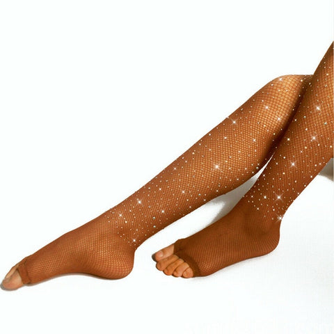 Blingbling Strass Netzstrumpfhose mit Diamant